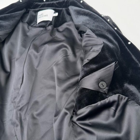Self Portrait Velvet Diamante Jacket Black - Picture 12 of 15
